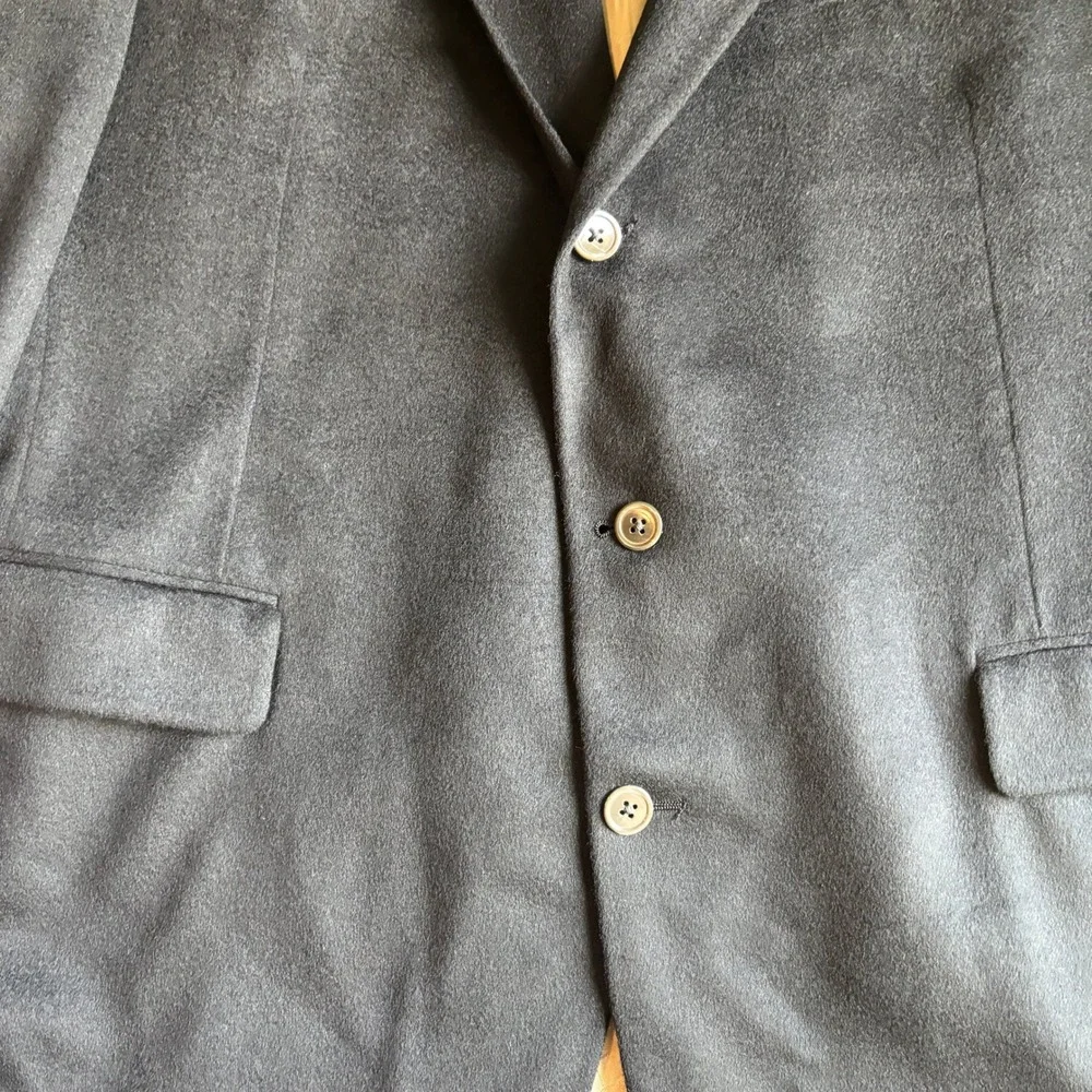 Old School Bespoke Mens Wool Cashmere Bland Blazer Sport Coat Black 46R
